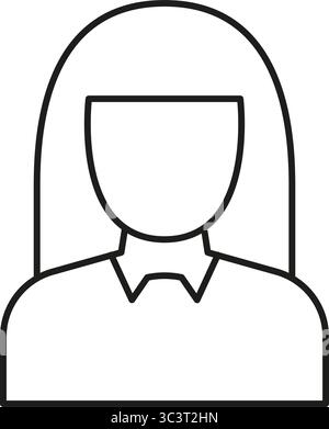 Symbol Für Weibliche Avatarlinie. Benutzerprofil, Kontendarstellung Und Symbol Für Die Identitätsstruktur. Persönliche Identifikation Und Social Media-Konzept. Bearbeitbar Stock Vektor