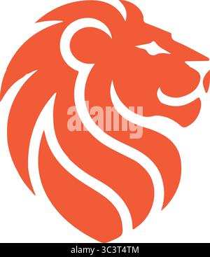 Ein minimalistischer Löwenkopf mit Vektor-Logo Stock Vektor