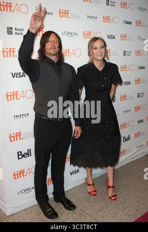 Toronto, Kanada, 09.16.2015 Norman Reedus und Diane Kruger nehmen an der Premiere für 'Sky' im Elgin Theatrefor des 40. Toronto International Film Festival Teil. Stockfoto