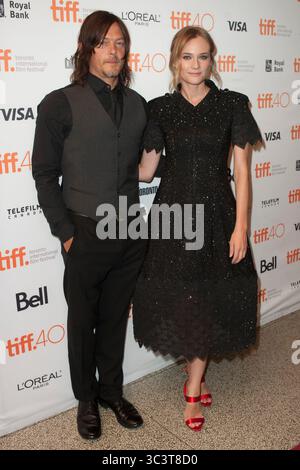 Toronto, Kanada, 09.16.2015 Norman Reedus und Diane Kruger nehmen an der Premiere für 'Sky' im Elgin Theatrefor des 40. Toronto International Film Festival Teil. Stockfoto