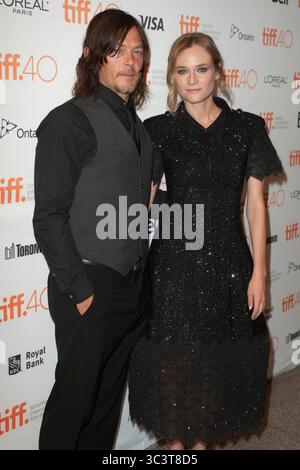 Toronto, Kanada, 09.16.2015 Norman Reedus und Diane Kruger nehmen an der Premiere für 'Sky' im Elgin Theatrefor des 40. Toronto International Film Festival Teil. Stockfoto