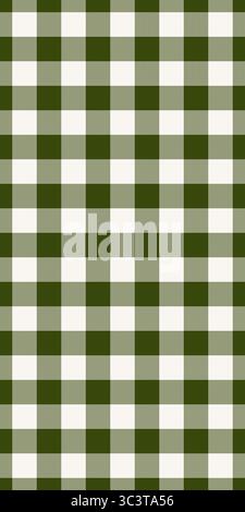 Elegantes olivgrünes und weißes Karomuster. Perfekt für Hintergründe, Textildesigns oder rustikale Projekte. Stock Vektor