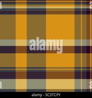 Warmes herbstliches Karomuster. Erdtöne in Gold, Braun und Grau schaffen eine gemütliche und raffinierte Textur. Ideal für Textildesign, Mode und se Stock Vektor