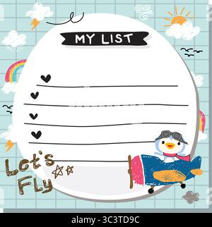 Niedliche Pinguin-Kritzelvektor-Set-Memo Stock Vektor