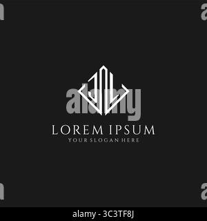 Letter JL-Logo mit quadratischer Vektorgrafik im Rautendesign Stock Vektor