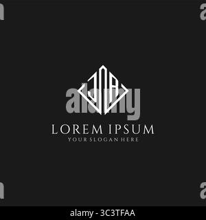 Letter JR-Logo mit quadratischer Vektorgrafik im Rautendesign Stock Vektor