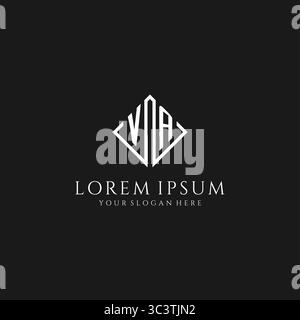 Buchstabe VA-Logo mit quadratischer Vektorgrafik im Rautendesign Stock Vektor