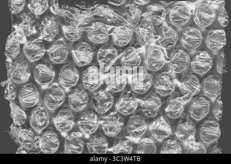 Nahaufnahme des Vektors auf einem transparenten Plastik-Zellophanbeutel auf weißem Hintergrund. Die Textur sieht leer und glänzend aus. Vektorabbildung Stock Vektor