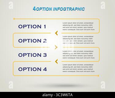 4 Vektor-Infografik-Design-Geschäftsvorlage mit Symbolen und 4 Optionen oder Schritten für die Präsentation, Banner-Infografik-Illustration Stock Vektor