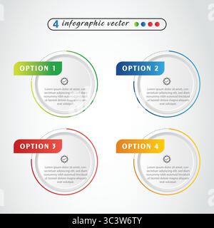 4 Infografik-Designvorlage. Zeitrahmen-Konzept mit 4 Schritten. Kann für Workflow-Layout, Präsentation, Diagramm, Banner, Vektorillustration verwendet werden Stock Vektor
