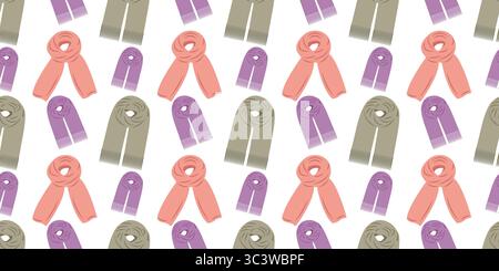 Saisonales Herbst-Muster mit Schals Stock Vektor