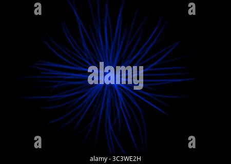 Buntes Feuerwerk in verschiedenen Farben auf schwarzem Hintergrund Stock Vektor