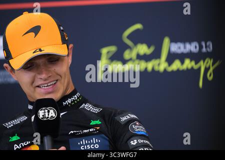 SPA FRANCORCHAMPS, Belgien. Juli 2025. LANDO NORRIS VOM FORMEL-1-TEAM VON MCLAREN WÄHREND DES RENNTAGES. Quelle: Ahmad Al Shehab/Alamy Live News Stockfoto