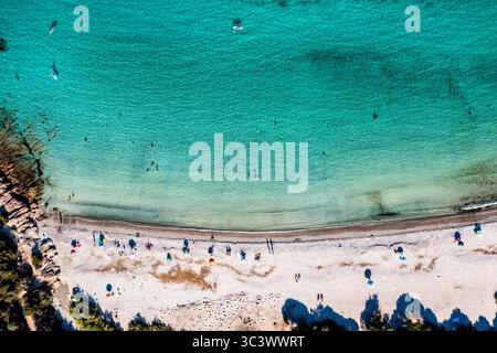 Traumhafter Sandstrand auf Corse, Frankreich Stockfoto