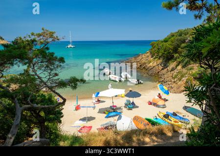 Traumhafter Sandstrand auf Corse, Frankreich Stockfoto