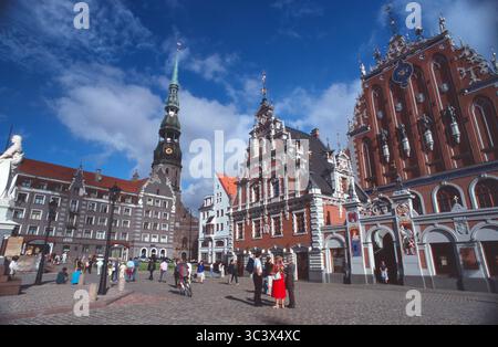 Lettland. Riga. Altstadtplatz. Stockfoto