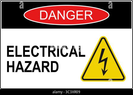 Vektorgrafik des Hinweises für elektrische Gefahren Stock Vektor