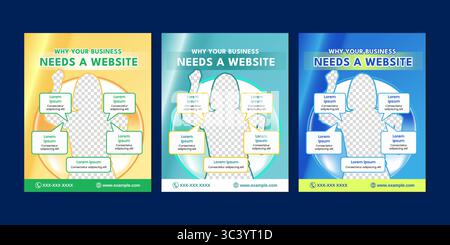 Sauberes und modernes Social-Media-Design für digitales Marketing in Unternehmen. Ideal zur Förderung von Website-Entwicklung, Online-Präsenz oder digitalen Services. Stock Vektor