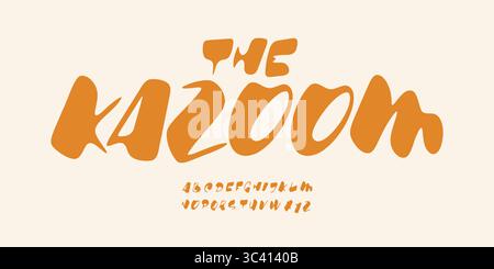 Ausdrucksstarke, kursive Schrift mit Pinsel, verspielter Freestyle-Schriftzug, handgezeichnete Zeichentrickschrift für Signage-Logo, lustige Headline, Retro-Comic Stock Vektor