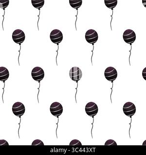 Nahtloses Muster mit Ballons für Halloween-Party. Wiederkehrendes Ornament für Druck, Stoff, Papier Stockfoto