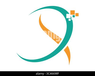 Pixelstil X Letter Symbolvektor. Retro-Alphabet-Symbol mit blockiertem Pixeldesign. Perfekt für digitale Spiele, technische Logos, Benutzeroberfläche, Apps und Web-ico Stock Vektor