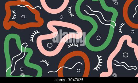 Verspielte Pfeile und Zickzack in hellem Hintergrund Stockfoto