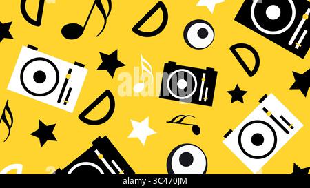 Musik Party Grafik Elemente Hintergrund Stockfoto