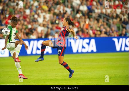 16. Juni 2021: US-Stürmer Carli Lloyd (10) in Aktion während des internationalen Freundschaftsfußballspiels gegen Nigeria im Q2 Stadium in Austin, Texas. Mario Cantu/CSM(Kreditbild: &Copy; Mario Cantu/CSM via ZUMA Wire) Stockfoto