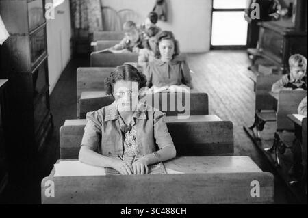 Studenten im Rural Schoolroom, Wisconsin, USA, John Vachon für die U.S. Resettlement Administration, September 1939 (Credit Image: © Circa Images/JT Vintage via ZUMA Press Wire) Stockfoto