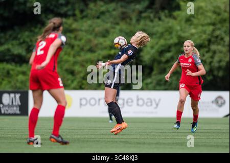 30. Juni 2018: Seattle, Washington, Vereinigte Staaten - Seattle, WA - Samstag, 30. Juni 2018: Seattle Reign FC gegen Portland Thorns beim UW Medicine Pitch im Memorial Stadium. (Kreditbild: © Jane Gershovich/ISIPhotos via ZUMA Wire) Stockfoto