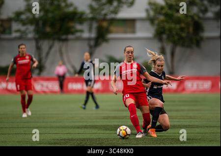 30. Juni 2018: Seattle, Washington, Vereinigte Staaten - Seattle, WA - Samstag, 30. Juni 2018: Seattle Reign FC gegen Portland Thorns beim UW Medicine Pitch im Memorial Stadium. (Kreditbild: © Jane Gershovich/ISIPhotos via ZUMA Wire) Stockfoto
