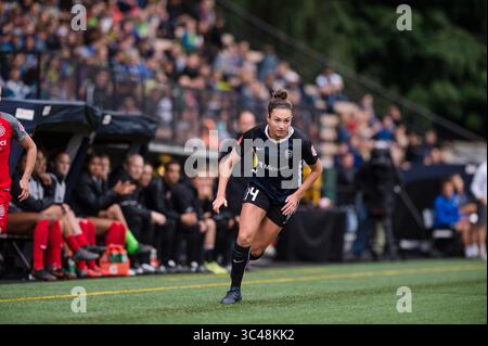 30. Juni 2018: Seattle, Washington, Vereinigte Staaten - Seattle, WA - Samstag, 30. Juni 2018: Seattle Reign FC gegen Portland Thorns beim UW Medicine Pitch im Memorial Stadium. (Kreditbild: © Jane Gershovich/ISIPhotos via ZUMA Wire) Stockfoto