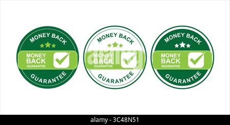 Rückerstattungsgarantie-Abzeichen für sichere Käufe und Kundensicherheit Stock Vektor