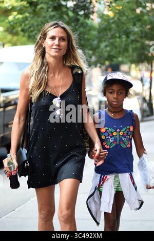 5. Juli 2018 – New York, NY, USA – 5. Juli 2018 New York City. Heidi Klum und Lou Sulola Samuel wurden am 5. Juli 2018 in New York City gesehen. (Foto: © Kristin Callahan/Ace Pictures via ZUMA Press) Stockfoto
