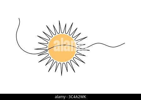 Einfaches Symbol für Sonnenuntergang in durchgehender, einzeiliger minimalistischer Kunst isoliert Stock Vektor