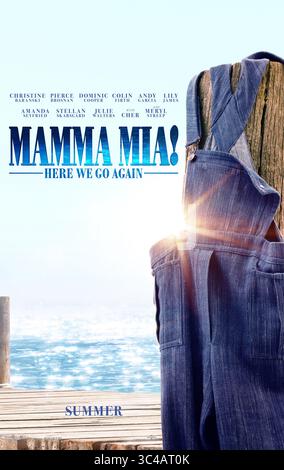 ERSCHEINUNGSDATUM: 22. Juni 2018 TITEL: Mamma Mia! Here We Go Again STUDIO: Universal Pictures REGISSEUR: Ol Parker PLOT: In diesem Nachfolger von Mamma Mia! Erfährt Sophie etwas über die Vergangenheit ihrer Mutter während ihrer Schwangerschaft. HAUPTROLLE: Poster (Bild: © Universal Pictures/Entertainment Pictures/ZUMAPRESS.com) Stockfoto