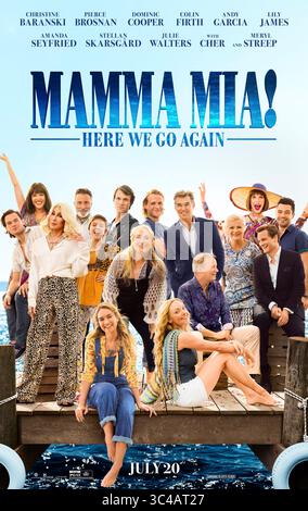 ERSCHEINUNGSDATUM: 22. Juni 2018 TITEL: Mamma Mia! Here We Go Again STUDIO: Universal Pictures REGISSEUR: Ol Parker PLOT: In diesem Nachfolger von Mamma Mia! Erfährt Sophie etwas über die Vergangenheit ihrer Mutter während ihrer Schwangerschaft. DARSTELLER: Poster Art. (Bild: © Universal Pictures/Entertainment Pictures/ZUMAPRESS.com) Stockfoto