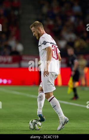 25. Juli 2018: Carson, Kalifornien, USA – AC Milan D Ignazio Abate (20) im Rahmen des Internationalen Champions-Cup-Spiels 2018 zwischen Manchester United und AC Milan im StubHub Center. (Bild: © Brandon Parry via ZUMA Wire) Stockfoto