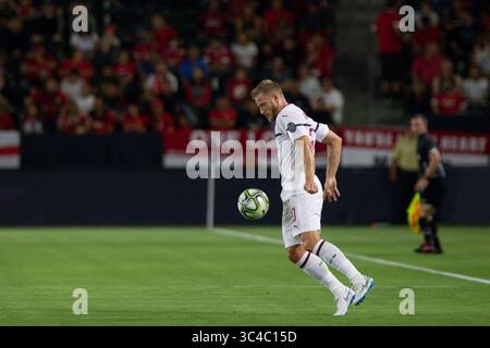 25. Juli 2018: Carson, Kalifornien, USA – AC Milan D Ignazio Abate (20) im Rahmen des Internationalen Champions-Cup-Spiels 2018 zwischen Manchester United und AC Milan im StubHub Center. (Bild: © Brandon Parry via ZUMA Wire) Stockfoto