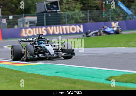 Spa - Francorchamps, Belgien. Juli 2025. George Russell, während des Formel 1 Moet & Chandon Belgian Grand Prix, Spa-Francorchamps, Belgien. Quelle: Gabriele Lanzo / Alessio Morgese / Alamy Live News Stockfoto