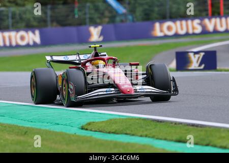Spa - Francorchamps, Belgien. Juli 2025. Lewis Hamilton, während des Formel 1 Moet & Chandon Belgian Grand Prix 2025, Spa-Francorchamps, Belgien. Quelle: Gabriele Lanzo / Alessio Morgese / Alamy Live News Stockfoto