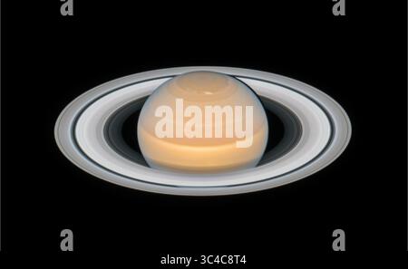 26. Juli 2018: Saturn ist der mit Abstand fotogenste Planet des Sonnensystems, und in diesem neuesten Snapshot des Hubble Space Telescope ist es besonders deshalb so, weil das prächtige Ringsystem des Saturns nahe an seiner maximalen Neigung zur Erde ist (was 2017 war). Hubble wurde verwendet, um den Planeten am 6. Juni 2018 zu beobachten, als Saturn nur etwa 1,36 Milliarden Meilen von der Erde entfernt war, fast so nah wie möglich an uns. (Kreditbild: © STScI/NASA via ZUMA Wire/ZUMAPRESS.com) Stockfoto