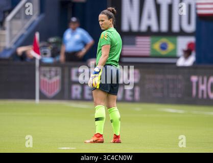 26. Juli 2018: Kansas City, Kansas, Vereinigte Staaten – Kansas City, KS – 26. Juli 2018: Australien besiegte Brasilien 3-1 beim Turnier der Nationen im Children's Mercy Park. (Kreditbild: © Brad Smith/ISIPhotos via ZUMA Wire) Stockfoto