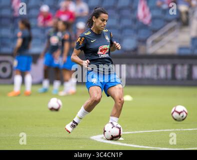 26. Juli 2018: Kansas City, Kansas, Vereinigte Staaten – Kansas City, KS – 26. Juli 2018: Australien besiegte Brasilien 3-1 beim Turnier der Nationen im Children's Mercy Park. (Kreditbild: © Brad Smith/ISIPhotos via ZUMA Wire) Stockfoto