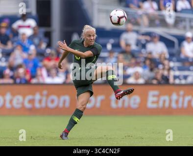 26. Juli 2018: Kansas City, Kansas, Vereinigte Staaten – Kansas City, KS – 26. Juli 2018: Australien besiegte Brasilien 3-1 beim Turnier der Nationen im Children's Mercy Park. (Kreditbild: © Brad Smith/ISIPhotos via ZUMA Wire) Stockfoto