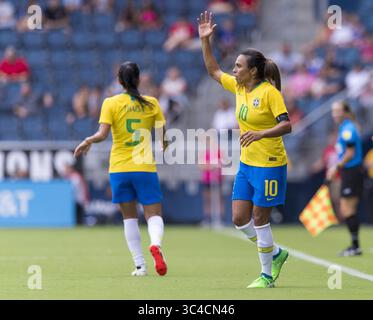 26. Juli 2018: Kansas City, Kansas, Vereinigte Staaten – Kansas City, KS – 26. Juli 2018: Australien besiegte Brasilien 3-1 beim Turnier der Nationen im Children's Mercy Park. (Kreditbild: © Brad Smith/ISIPhotos via ZUMA Wire) Stockfoto