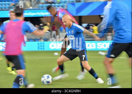 29. August 2018 - San Jose, Kalifornien, Vereinigte Staaten - San Jose, CA - Mittwoch, 29. August 2018: Magnus Eriksson vor einem Spiel der Major League Soccer (MLS) zwischen den San Jose Erdbeben und dem FC Dallas im Avaya Stadium. (Kreditbild: © John Todd/ISIPhotos via ZUMA Wire) Stockfoto
