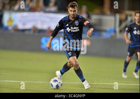 29. August 2018 - San Jose, Kalifornien, Vereinigte Staaten - San Jose, CA - Mittwoch, 29. August 2018: Chris Wondolowski während eines Major League Soccer (MLS) Spiels zwischen den San Jose Erdbeben und dem FC Dallas im Avaya Stadium. (Kreditbild: © John Todd/ISIPhotos via ZUMA Wire) Stockfoto