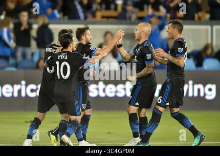 29. August 2018 - San Jose, Kalifornien, Vereinigte Staaten - San Jose, CA - Mittwoch, 29. August 2018: Vako während eines Major League Soccer (MLS) Spiels zwischen den San Jose Erdbeben und dem FC Dallas im Avaya Stadium. (Kreditbild: © John Todd/ISIPhotos via ZUMA Wire) Stockfoto