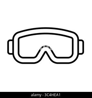 Dieses Bild zeigt ein minimalistisches Design von Schutzbrillen mit schlanken Linien und moderner Ästhetik, ideal für Sicherheit, Komfort und verschiedene Akzente Stock Vektor